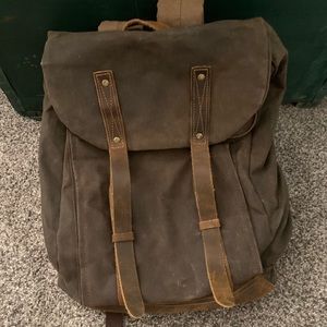 Chacana waxed canvas and leather backpack